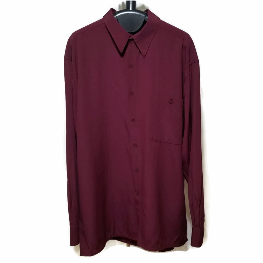 Puritan Maroon Dark Red Casual Button Down Shirt